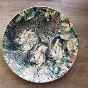 Carl Brenders Woodland Friends Plate And Amy Brackenbury Gone Fishing Cat Plate